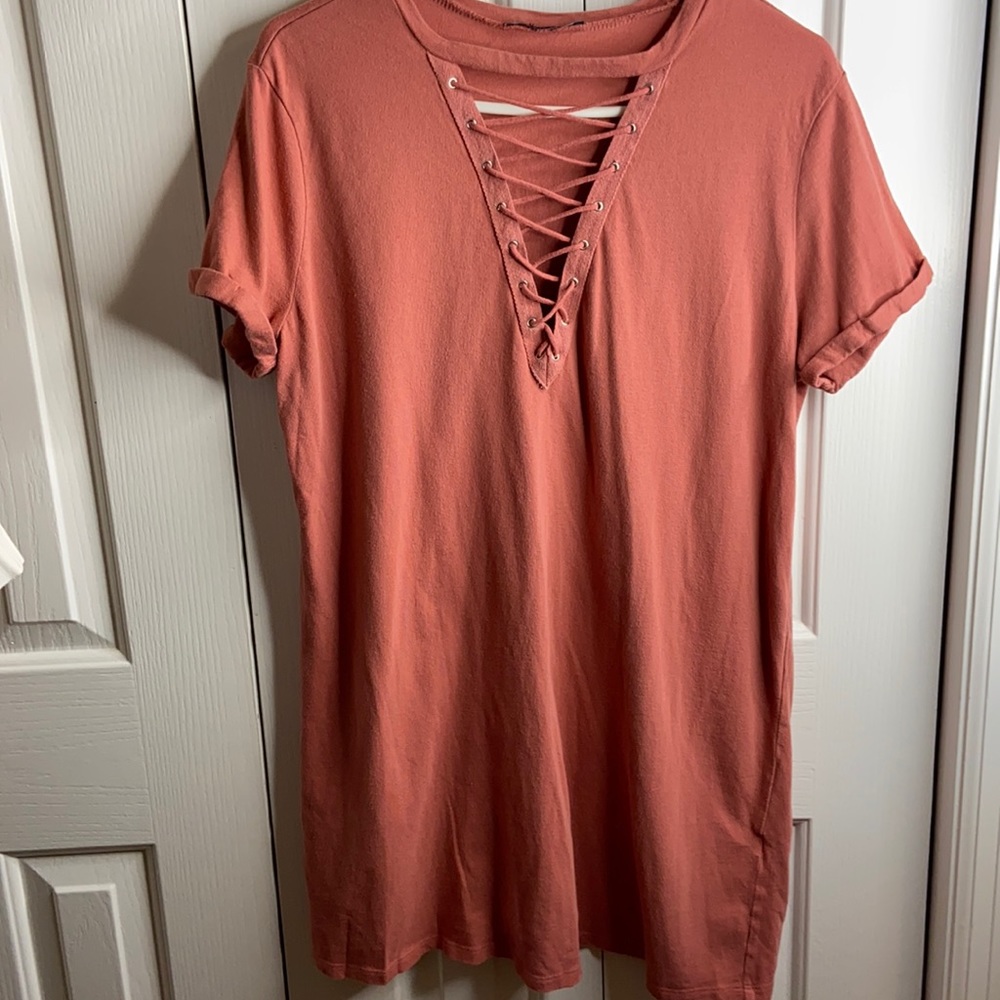Forever 21 XL T-shirt dress with crisscross front